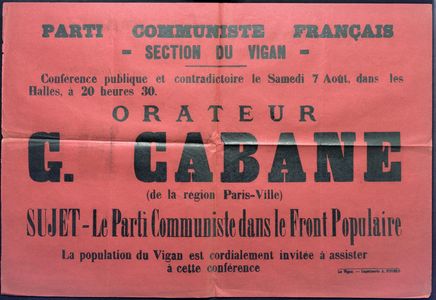 Archives, Gard, Blum, Font Populaire, élections, 1936, été, vacances, mines, mineurs