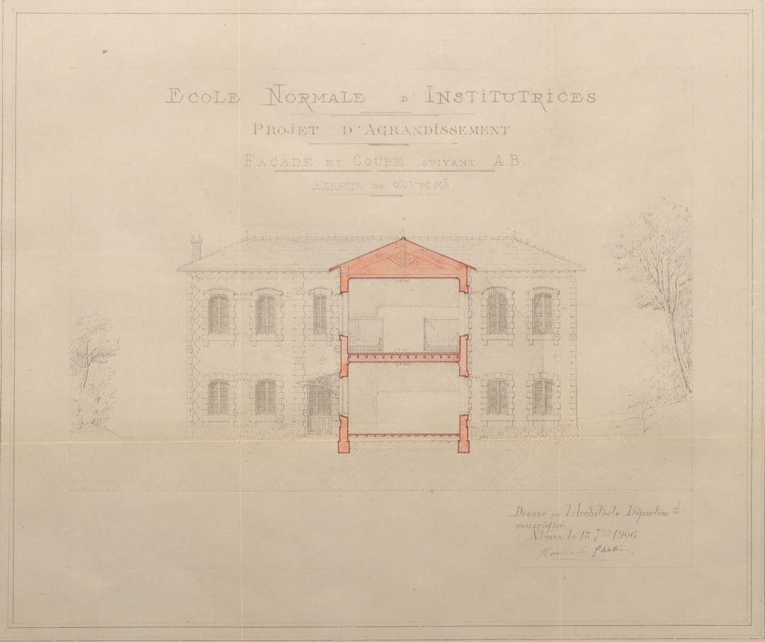 École normale d’institutrices : plan pour un projet d’agrandissement ...